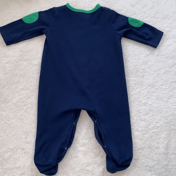 Little Me Navy Blue & Green Whale Footie 6M EUC - Picture 7 of 8